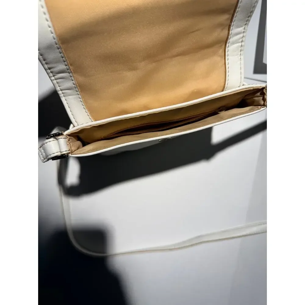 Liz Claiborne Vintage Off-White Flap Crossbody Bag